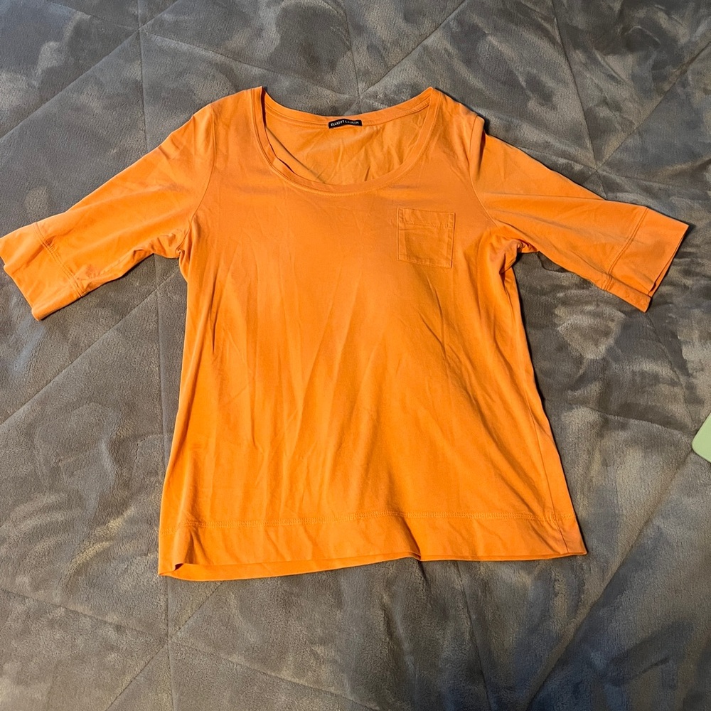 Elliot Lauren Orange Quarter Sleeve Top